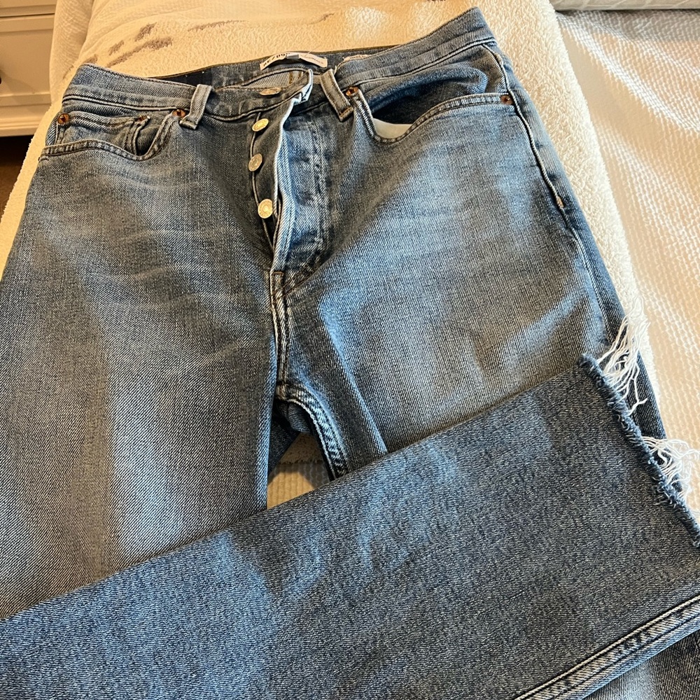 RE/DONE high rise stove pipe jeans